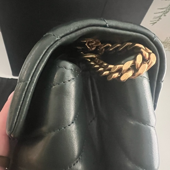 Saint Laurent Green and Gold Quilted Shoulder Bag - Picture 6 of 12